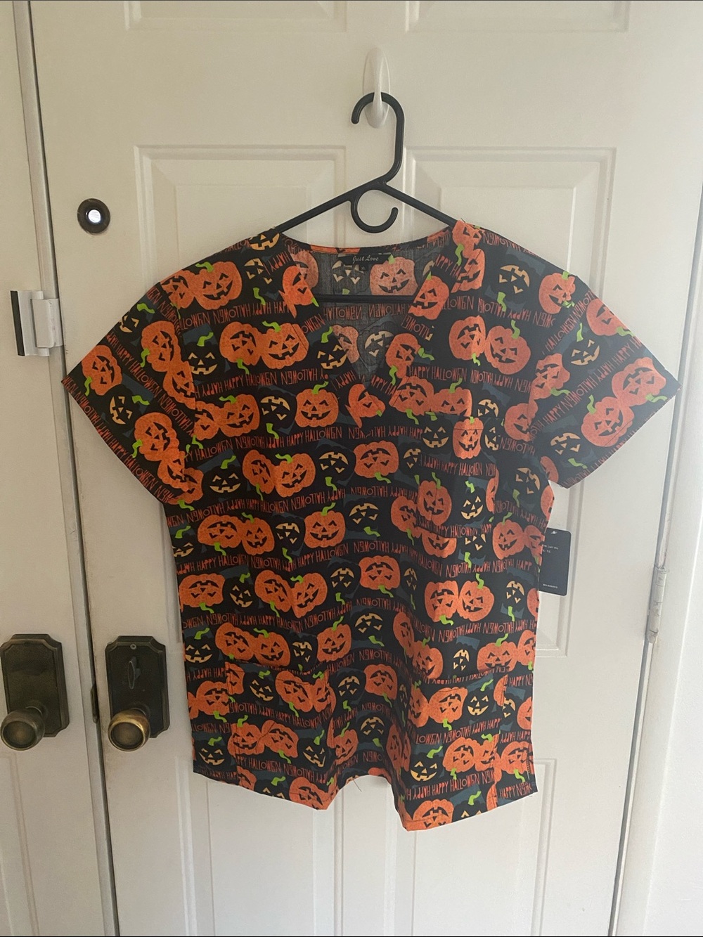 Just Love Halloween Scrub Top